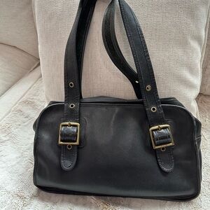 Vintage Coach, late 60s black buckle “FLIGHT BAG”